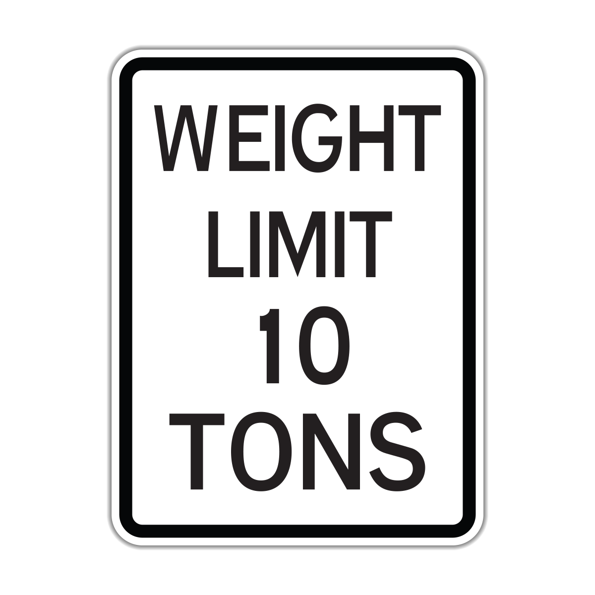 R121 Weight Limit XX Tons Hall Signs