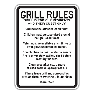 GRU Grill Rules - Hall Signs