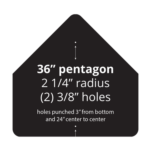 36" Pentagon Painted Aluminum Sign Blank