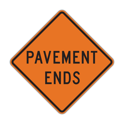 W8-3 Pavement Ends (Construction)