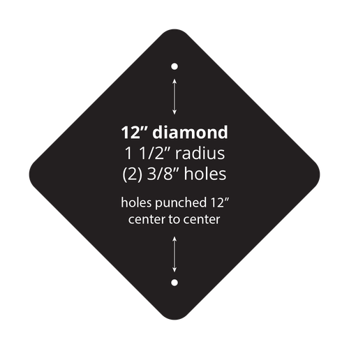 12" Diamond Painted Aluminum Sign Blank