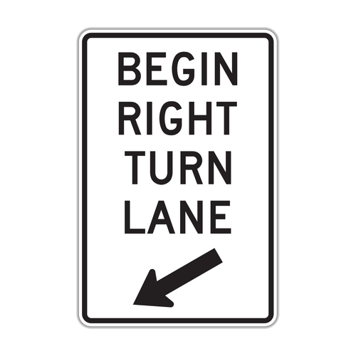 R3-20 Begin Left (Right) Turn Lane