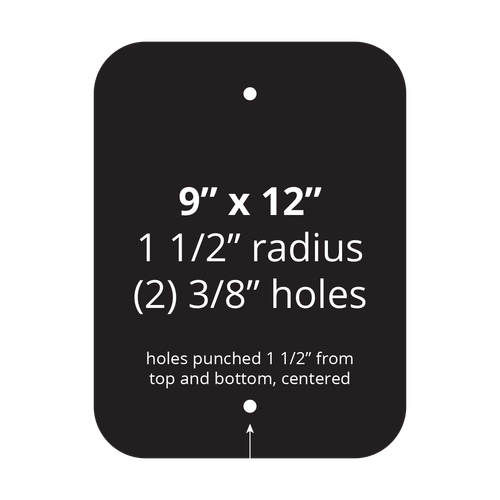 9" x 12" Non-Reflective Sign Blank - Standard Punch