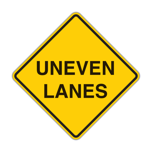 W8-11 Uneven Lanes