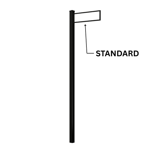 4" Square Street Sign Post System Single Frame