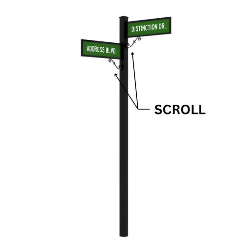 4" Square Street Sign Post System Double Frame