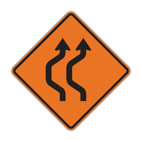 W24-1a Double Reverse Curve (2 lanes)