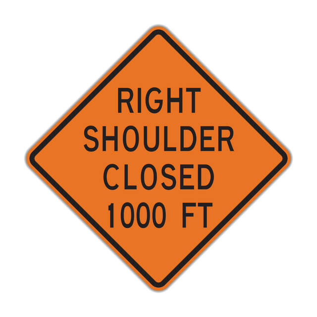 W21-5b Shoulder Closed Ahead - Hall Signs