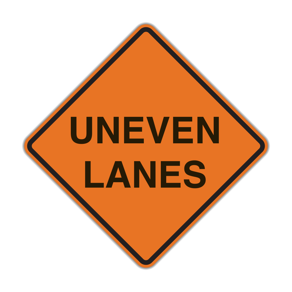 W8-11 Uneven Lanes (Construction)