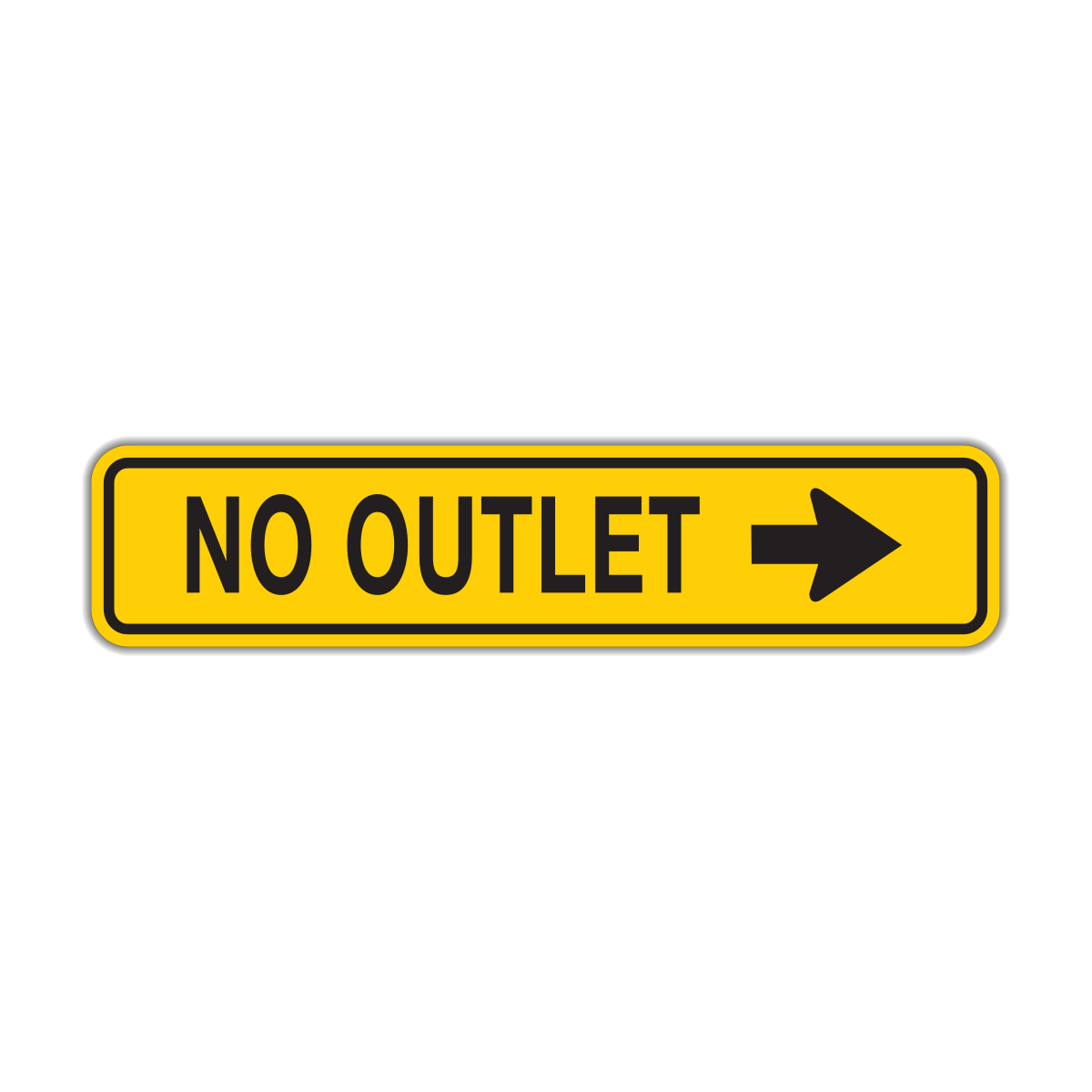 W14-2a No Outlet (with arrow)