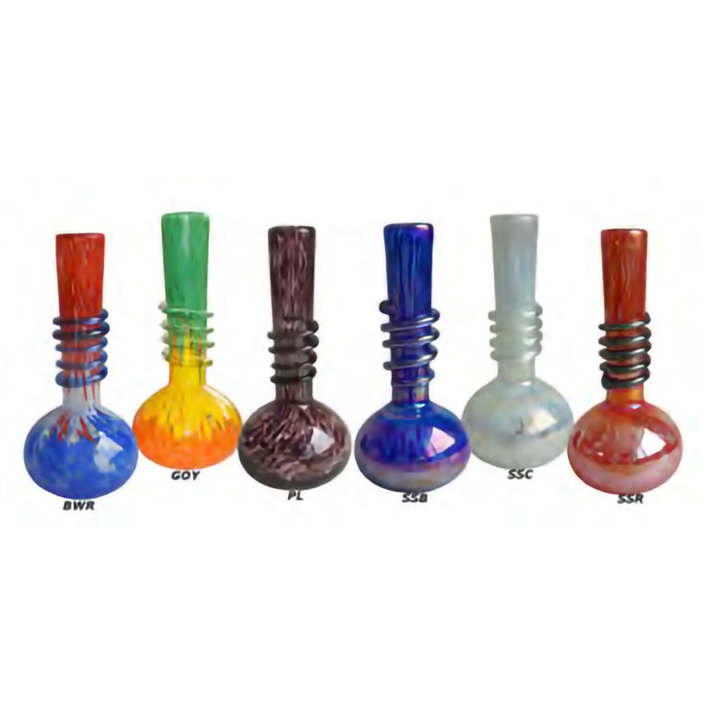 Attaglass 8" Single Bubble Bong with Wrap, Assorted
