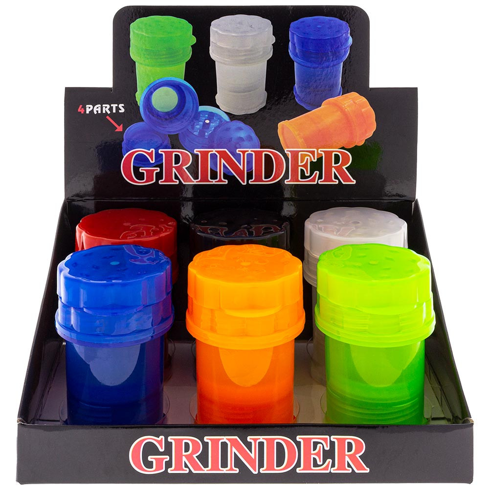 Plastic Grinder with Container 55mm 4 Part Grinder
