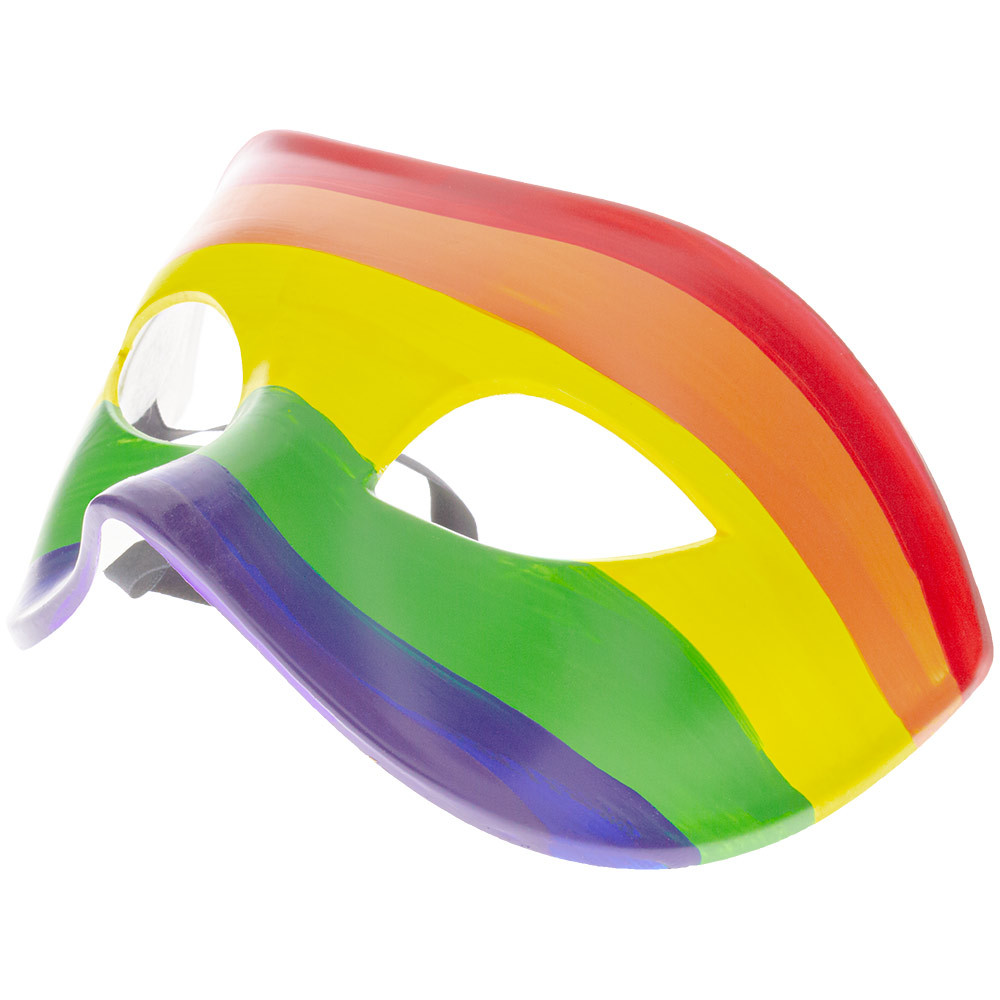 Quarter view of the Rainbow Domino Mask.