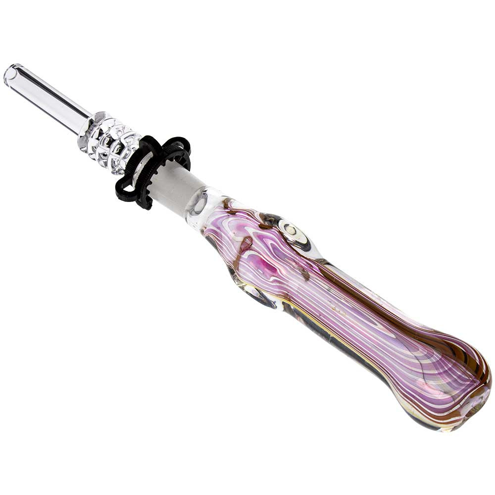 Frit Glass Nectar Collector with Quartz Tip, Assorted