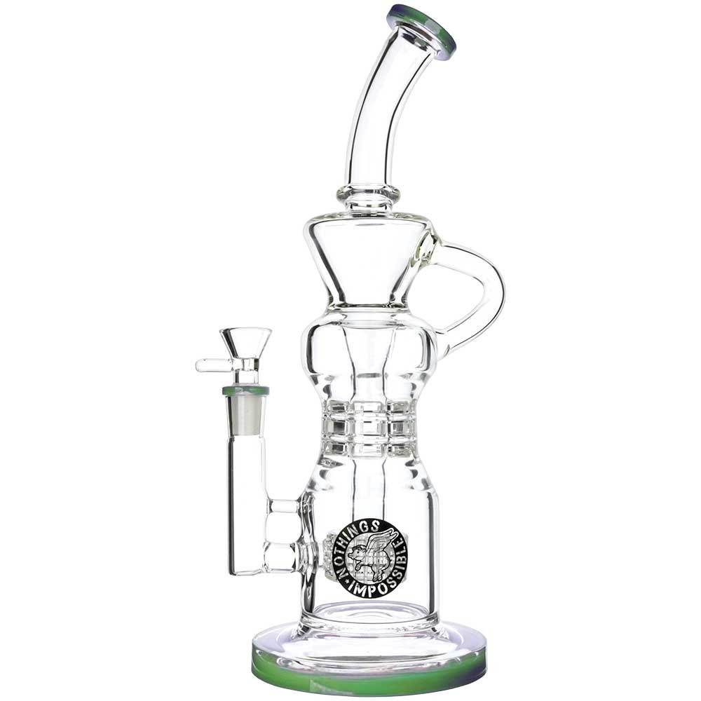 Flying Pig 12" Double Matrix Stemless Recycler, Slime Green