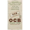 Top of a display box of OCB Organic Hemp Rolling Papers - Single Wide.