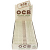 An open display box containing 24 packs of OCB Organic Hemp Single Wide Rolling Papers.