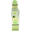 Front view of an open display box containing 25 packs of Area 51 Green hemp wraps by High Hemp.