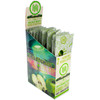 An open display box of High Hemp Area 51 Green Apple Hemp Wraps showing the 25 packets it contains.