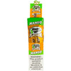 Front view of an open display box of Mango blunt wraps.