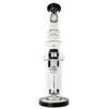 11.5 inch Flying Pig recycler bong water pipe black accents uptake recycler showerhead perc and 14mm bowl with black thumb grip front