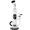 11.5 inch Flying Pig recycler bong water pipe black accents uptake recycler showerhead perc and 14mm bowl with black thumb grip right side