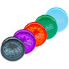 Assorted colors of Beamer 63mm Crown Logo acrylic grinders.
