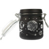 Glass Herb 5 Ounce Stash Jar with Airtight Clamp Lid - Frosted Black Galaxy, Medium