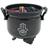 Lavender Scented Smudge Candle in a Hamsa Hand Cauldron Front