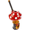 High quarter shot of a Red Mushroom Bowl Pipe showing all of its detail.