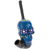 Blue Sugar Skull 6" tall Sherlock Pipe for sale