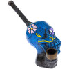 Blue Sugar Skull 6" tall Sherlock Pipe side image