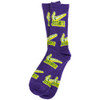A pair of Just Hit It funny socks for stoners.