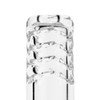 Detailed view of the spiral grated diffuser on a Cookies Twist Downstem 4".