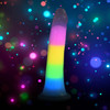Lollicock 7" Glow-In-The-Dark Silicone Dildo - Rainbow Glow