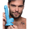 Pop Peckers 6.5" Dildo with Balls - Blue