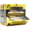 An open display box dispensing King Palm Bamboo Packing Sticks.