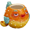 Ceramic Stoned Pufferfish Pipe Mug Novelty Smoking Pipe