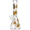 VAULT Glass 10" Pot Leaf Beaker Bong - Rasta. Affordable themed glass bong at low prices.