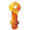 Top view of Sir Pyro Glass Puffco Pivot Donut Mouthpiece showing circular donut airflow opening