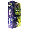Trippy Double Stacked Bitez Mushies mushroom gummies in Berry Punch and Lemon Lime flavors with colorful collectible packaging lab tested side of display box