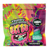 Trippy Double Stacked Bitez Mushies mushroom gummies edibles in Blackberry watermelon  with colorful collectible packaging 