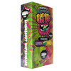 Trippy Double Stacked Bitez Mushies mushroom gummies edibles in Blackberry watermelon or peach ringz flavors with colorful collectible packaging display box  side