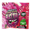 Trippy Double Stacked Bitez Mushies mushroom gummies in Dragon Fruit Melon and Plum Cherry flavors with colorful collectible packaging lab tested front of package