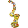 Side view of 8-inch Swirled Ribbon Sherlock Bubbler showing ribbon swirl pattern and upright Sherlock-style shape