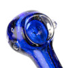 Close-up of the bowl on Glass Headz! 3.5" full dichroic glass hand pipe with sparkling cobalt base