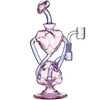 Right rear angled view of the MJ Arsenal H2H Heart-2-Heart stacked heart recycler dab rig