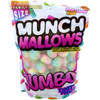A sealed bag of Munch Mallows Jumbo Tooty Frooty Marshmallow Candy.