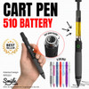 Informational graphic showing how the Penjamin Cart Pen hides 510 carts.