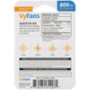 Back of a VyFans Boost 800mg package, with the nutrition facts and suggested use.
